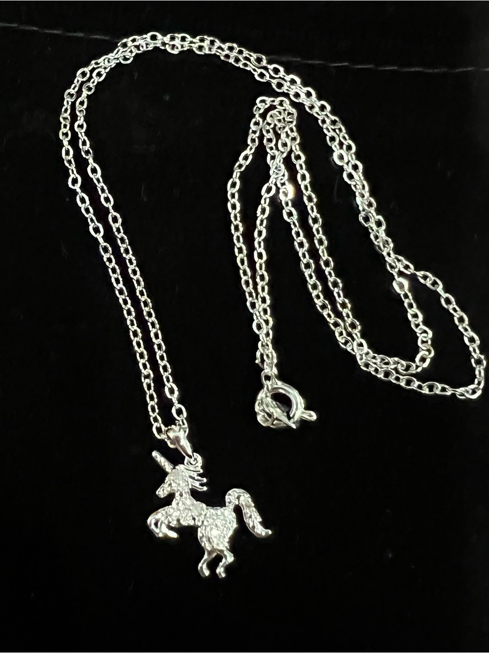 Silver Unicorn Pendant Necklace